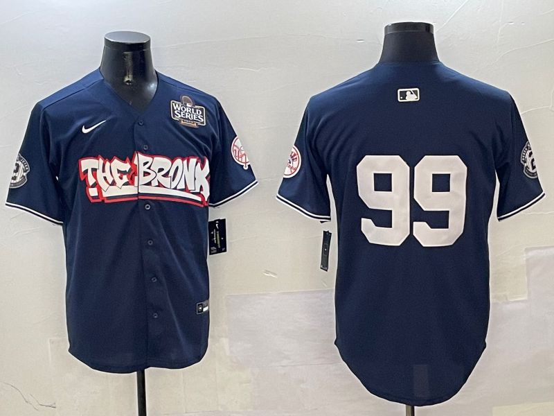 Men New York Yankees 99 Judge Drak Blue four generations Joint Name 2025 Nike MLB Jersey style 9